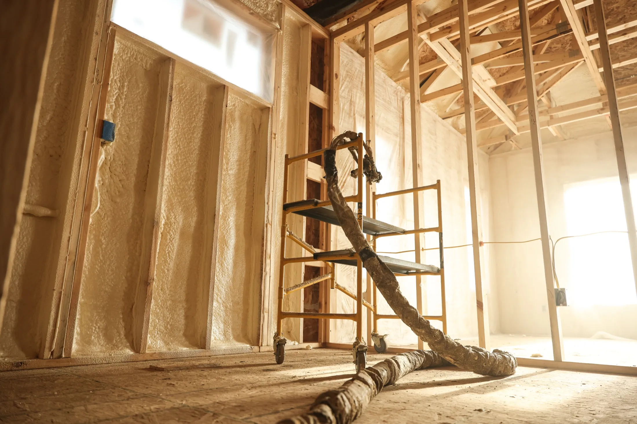 Finished foam coverage